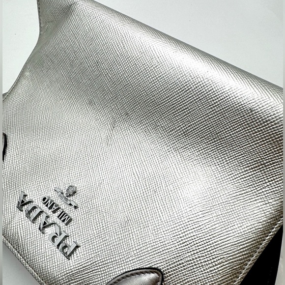 Auth Prada Small Double Cromo Saffiano Cuir City Calf Monochrome Top Handle Bag - Picture 10 of 16